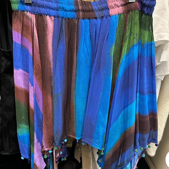 NEW| ZARA Handkerchief Boho Gypsy Beaded Hem Mini Skirt - Picture 3 of 9